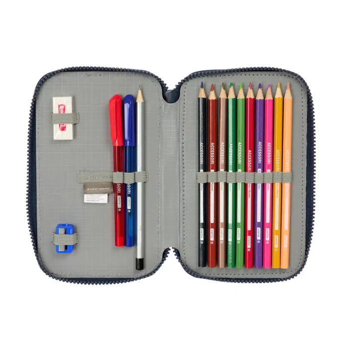 Estuche Escolar con Accesorios El Niño Kook Azul marino 12,5 x 19,5 x 4 cm 29 Piezas 3