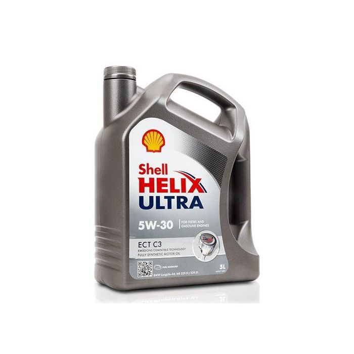 Shell Helix Ultra ECT C3 5W30 Aceite de Motor 100% Sintético Bajo SAPS, Aprobación MB 229.51, 5 L, A10 CS3 2