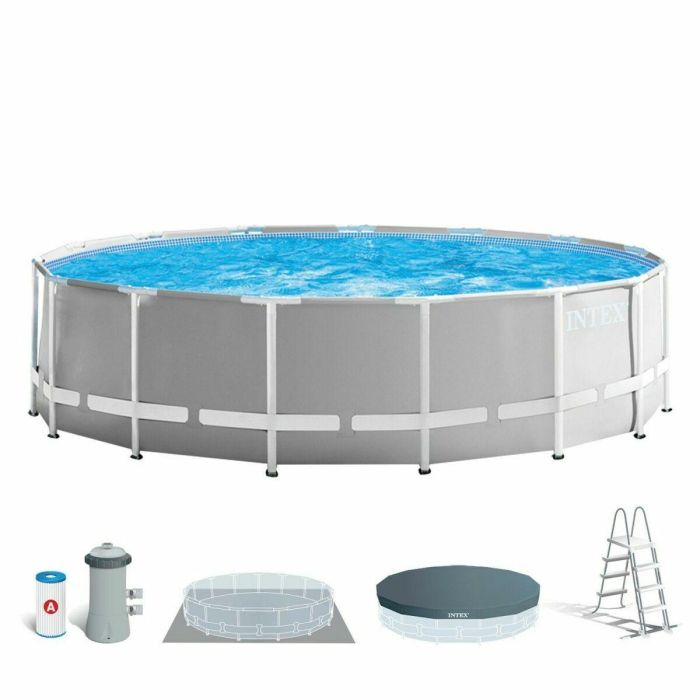 Intex Piscina Prism Frame Redonda 457x122 cm con Bomba Filtro, Escalera y Liner de PVC Intex Piscina Prism Frame Redonda 457x122 cm con Bomba Filtro, Escalera y Liner de PVC