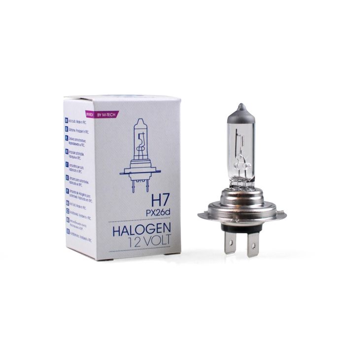 Lámpara Halógena M-Tech Px26D 12 V-55 W H7 | 10 Unidades MTECZ7 Lámpara Halógena M-Tech Px26D 12 V-55 W H7 | 10 Unidades MTECZ7