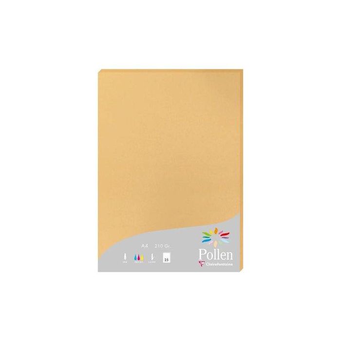 Papel Clairefontaine Pollen A4 210G 25H Caramelo