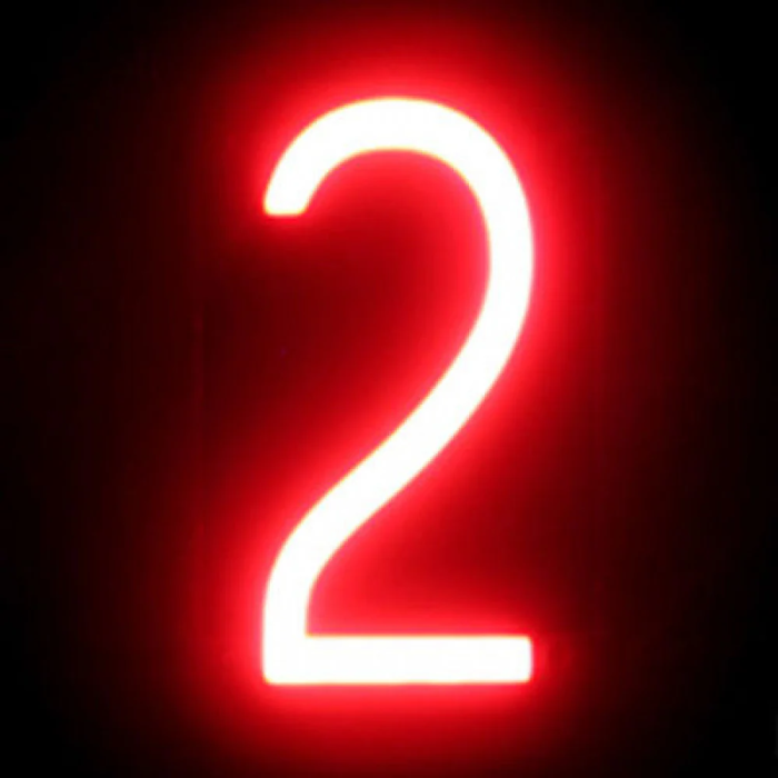 Número LED Neón 2 Ancho 84Mm Alto 161Mm Fondo 38Mm - Iluminación Personalizada