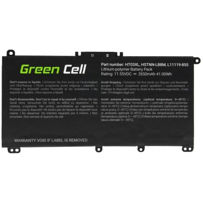 Green Cell Batería HT03XL L11119-855 para HP 240 G7 245 G7 250 G7 255 G7 11.55V 3400mAh 3