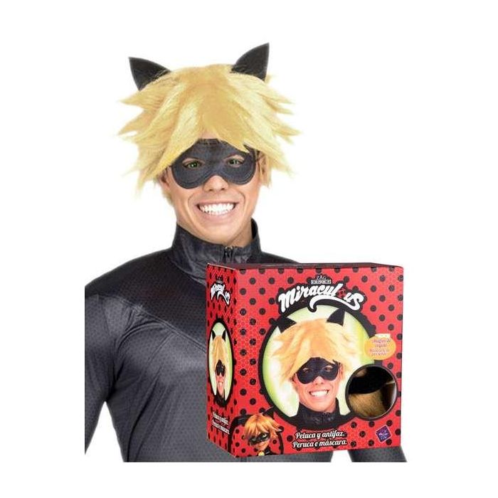 My Other Me Peluca adulto Cat Noir con Antifaz, Talla única, Poliéster Multicolor 2 My Other Me Peluca adulto Cat Noir con Antifaz, Talla única, Poliéster Multicolor 2