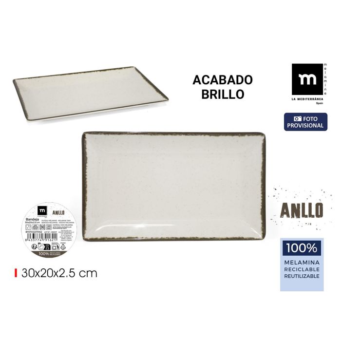 La Mediterrane Bandeja de Melamina Brillo Anllo 30 x 20 x 2.5 cm (12 Unidades) 0 La Mediterrane Bandeja de Melamina Brillo Anllo 30 x 20 x 2.5 cm (12 Unidades) 0