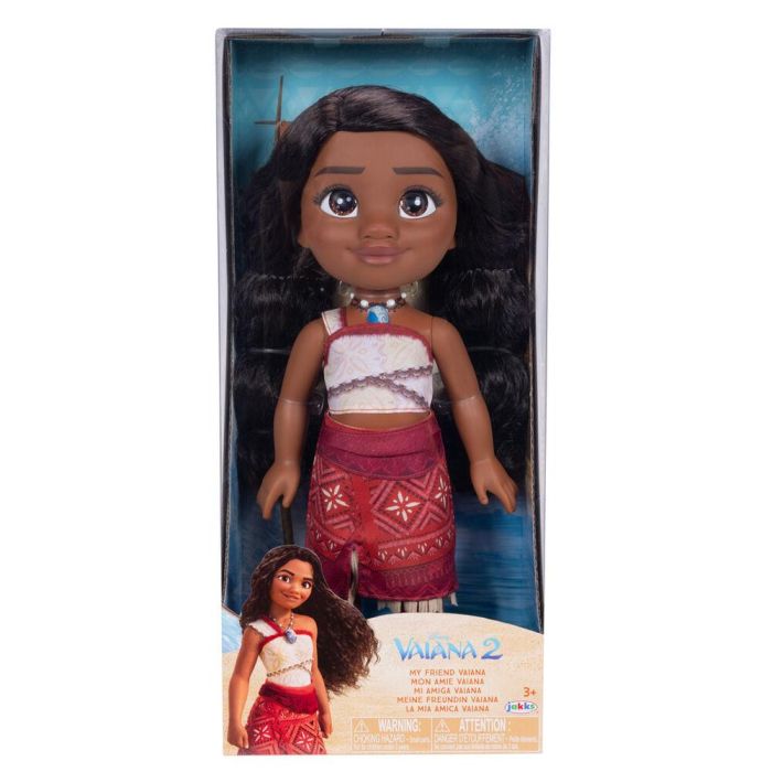 Jakks Pacific Muñeca Vaiana Disney 38 cm de PVC, incluye conjunto y tobillera, para niños +3 años