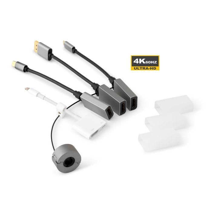 Vivolink Anillo adaptador Pro USB-C, DisplayPort, Mini DisplayPort, Lightning - Soporta 4K@60Hz para salas de reuniones 2