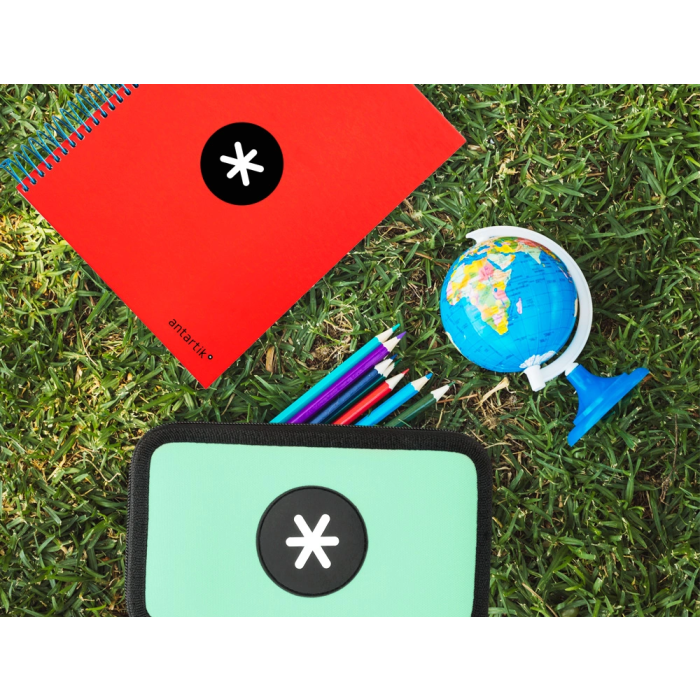 Antartik Plumier Escolar Triple Cremallera Color Menta 36 Piezas 10