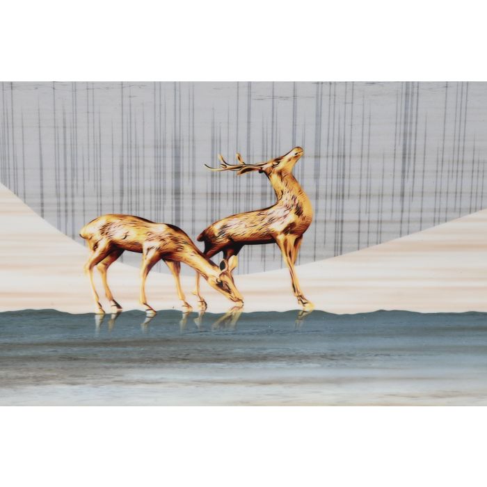 DKD Home Decor Cuadro Glam Dorado Gris Aluminio MDF 160 x 80 x 3 cm (2 Unidades) 3