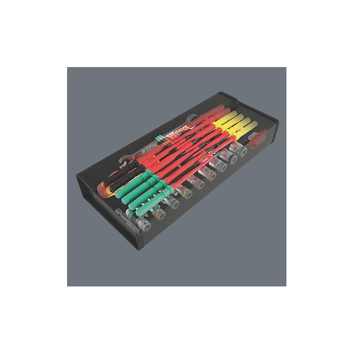 Wera 05135870001 Kraftform Kompakt W2 Wartung. Juego de 35 herramientas con llave y carraca 7