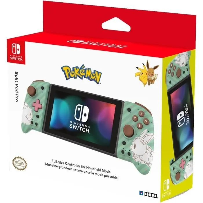 Hori Split Pad Pro Gamepad para Nintendo Switch - Pokémon Edition Verde/Blanco con Botones Traseros, Turbo y Cable