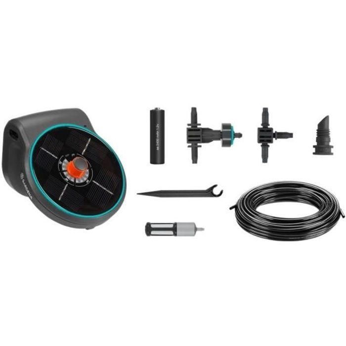 Gardena AquaBloom Kit Riego Automático Solar para 20 Plantas, Ahorro Agua, sin Grifo ni Electricidad, Unidad 3 en 1 con Bomba Goteo Gardena AquaBloom Kit Riego Automático Solar para 20 Plantas, Ahorro Agua, sin Grifo ni Electricidad, Unidad 3 en 1 con Bomba Goteo