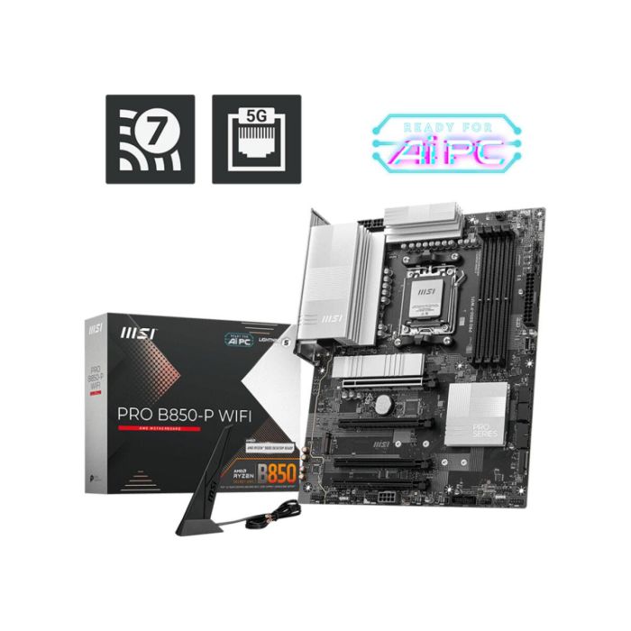 MSI PRO B850-P WiFi Placa Base ATX para AMD Ryzen 7000/8000/9000, DDR5, Wi-Fi 7, Bluetooth 5.4