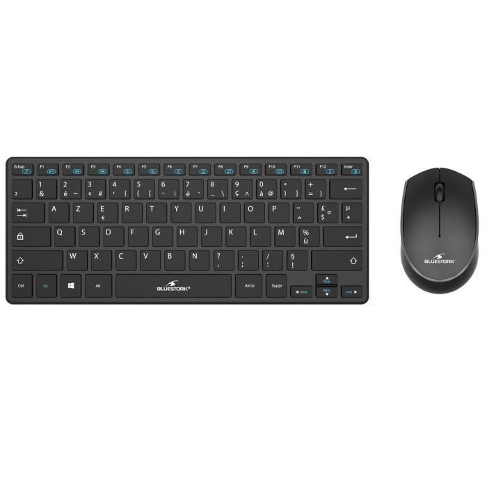 Bluestork PACKMINIFR Teclado y Mouse Inalámbrico Ultra Compacto Negro