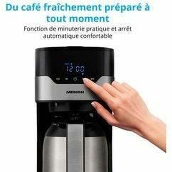 Medion MD 18458 Cafetera de Filtro Programable con Jarra Isotérmica 900W 1,2 L 3 Medion MD 18458 Cafetera de Filtro Programable con Jarra Isotérmica 900W 1,2 L 3
