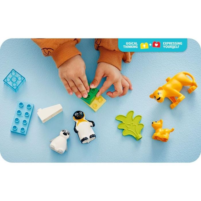 LEGO DUPLO 10442 Juguete de Construcción Familias Fauna Salvaje: Pingüinos y Leones para Desarrollo Motriz y Imaginación Niños +2 Años 6