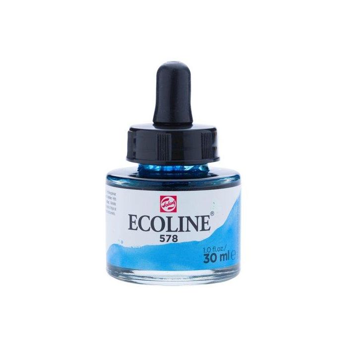 Acuarela Liquida Ecoline  30 Ml (Frasco) Azul Celeste 3 unidades