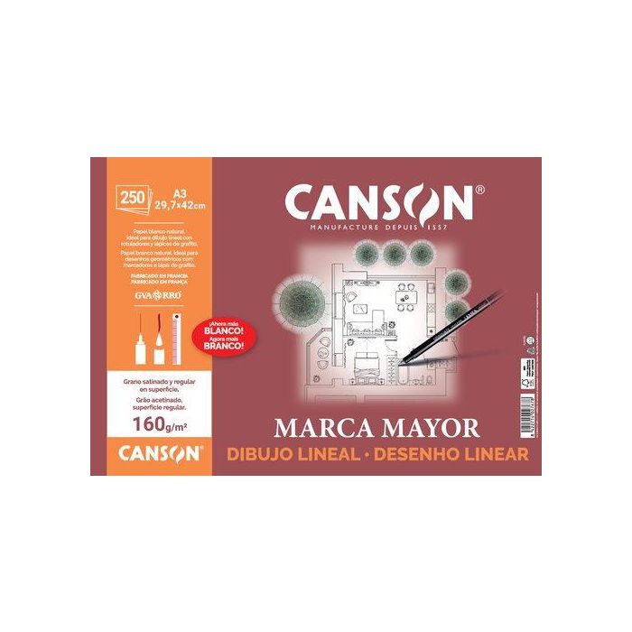 Canson Papel Guarro Basik A3 Liso 160 gr - 250 Hojas