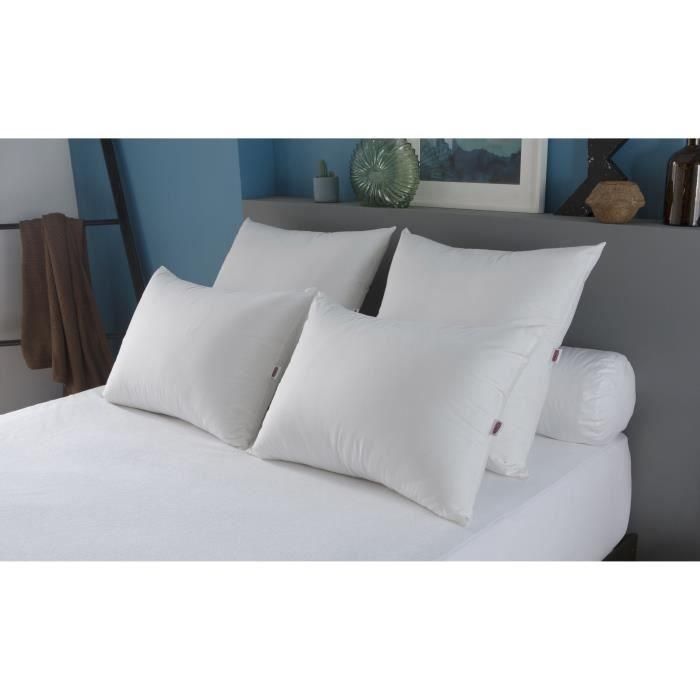 DODO - Juego de 2 almohadas suaves - DUO PROTECT - 50 x 70 cm - 100% Poliéster VOLUPT'AIR - Blanco 2 DODO - Juego de 2 almohadas suaves - DUO PROTECT - 50 x 70 cm - 100% Poliéster VOLUPT'AIR - Blanco 2