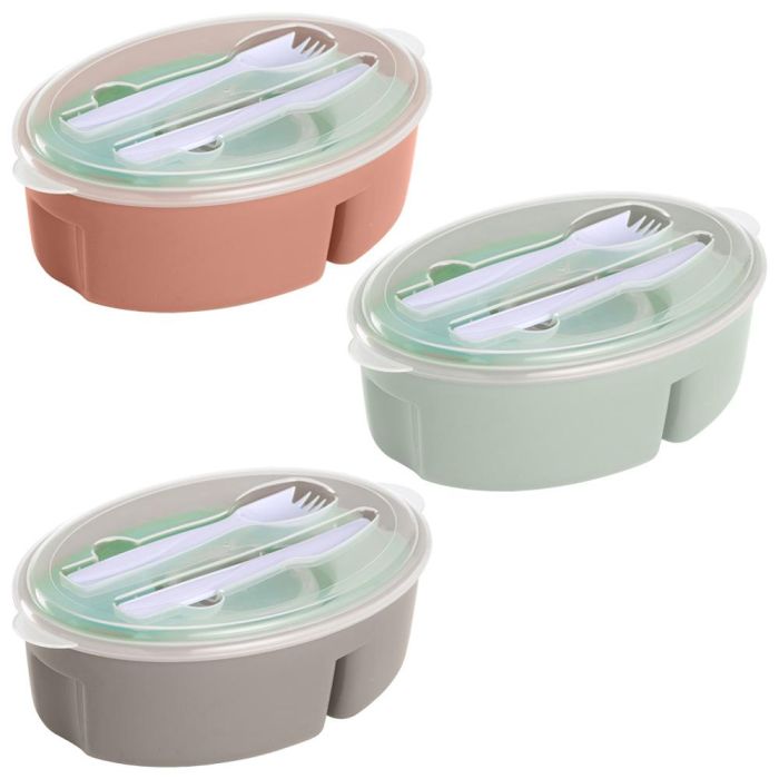 Day Fiambrera con Cubiertos y Aro Refrigerante, 1500 ml, Ideal para Llevar y Comer en Cualquier Lugar 2