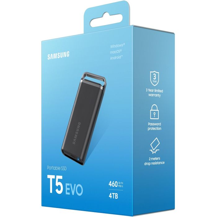 Samsung MU-PH4T0S Portable SSD 4TB T5 EVO USB 3.2 Gen1 Negro 460MB/s Disco Duro Externo 3
