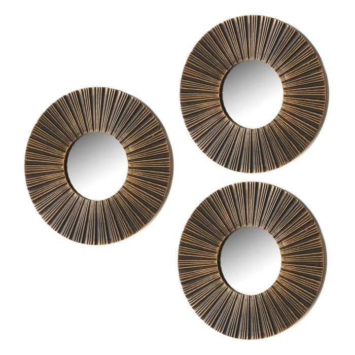 Espejo de pared Dorado 25 x 2 x 25 cm (3 Unidades) Espejo de pared Dorado 25 x 2 x 25 cm (3 Unidades)