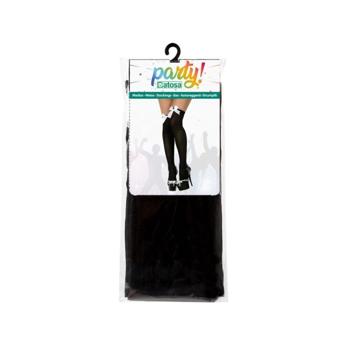 Medias con lazo blanco - Elegantes para disfraces de novia, muñeca, dama antigua o escolar 1