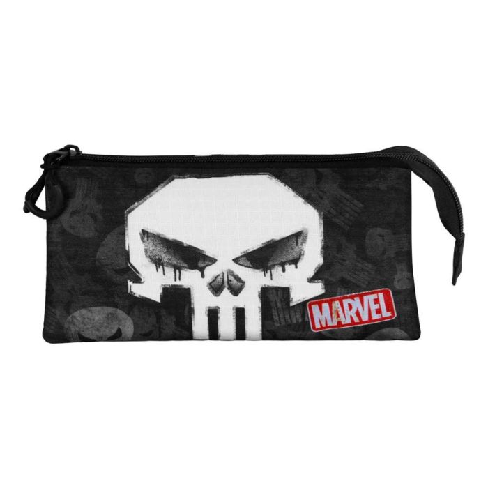 Estuche Portatodo Triple Skull Marvel Punisher Negro 1