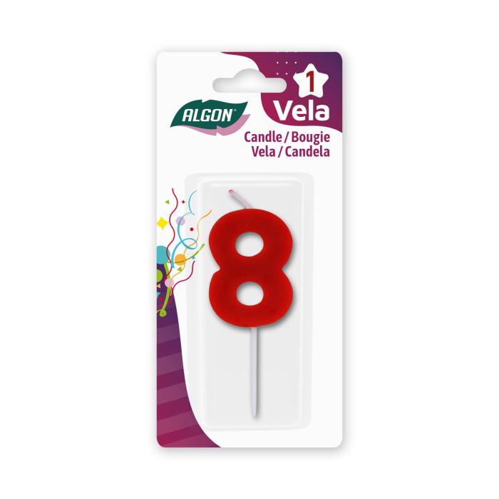 Vela Roja N.8 Algon - Vela aromática de alta calidad (36 Unidades) 1 Vela Roja N.8 Algon - Vela aromática de alta calidad (36 Unidades) 1