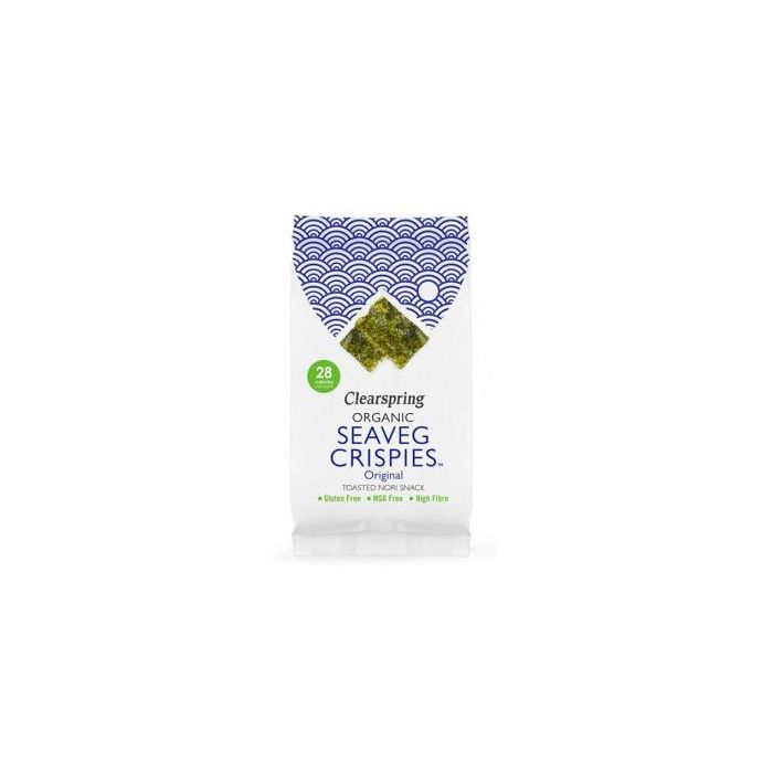 CLEARSPRING Alga Nori Tostada Snack Orgánico Vegano Sin Gluten Alto en Fibra y Proteínas 4g