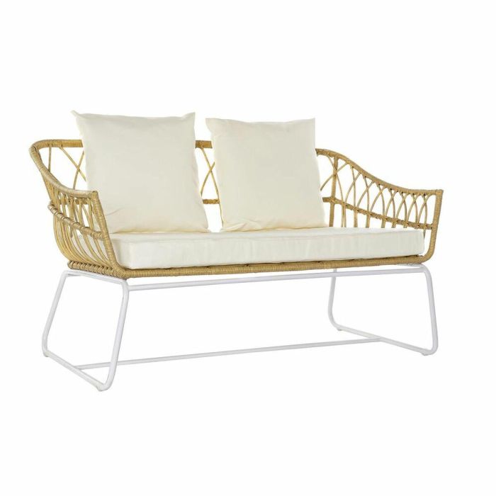 Sofa Terraza Y Jardin DKD Home Decor Marron Blanco 58 x 80 x 132 cm