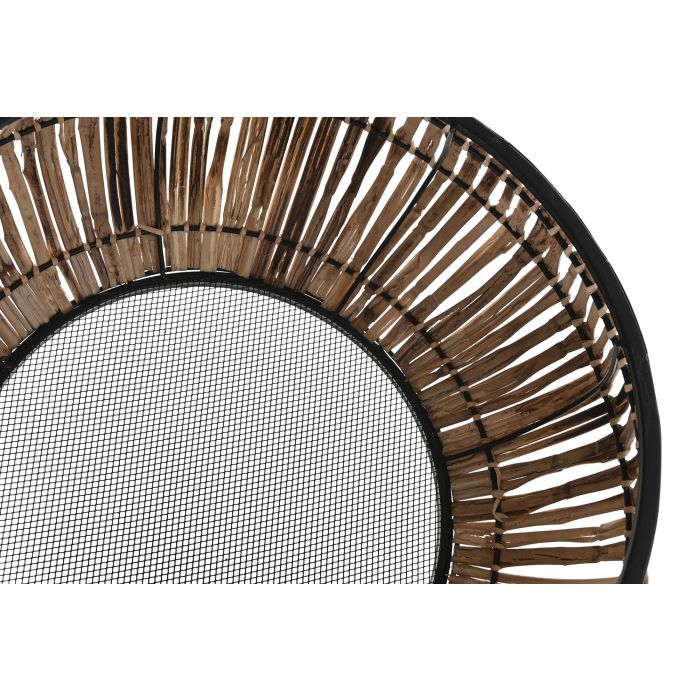 DKD Home Decor Macetero Balines de Ratán y Metal Natural Negro 50x50x25.4 cm Set de 2 1 DKD Home Decor Macetero Balines de Ratán y Metal Natural Negro 50x50x25.4 cm Set de 2 1