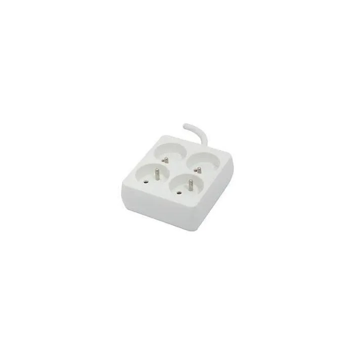 Chacon Bloque Cuadrado 4 x 16 A con Cable de 1,5 m - Blanco 2