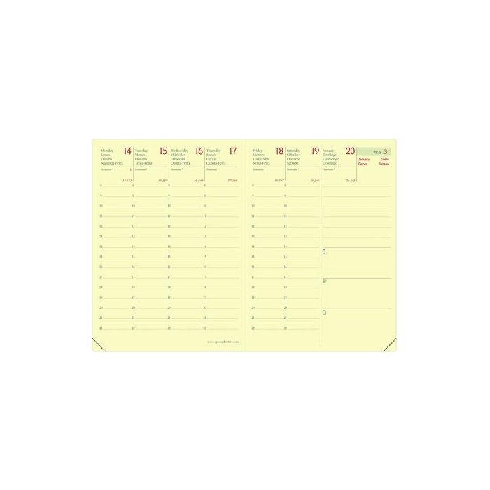Recambio Agenda Anual (2026) Quo Vadis Randonnee Prestigio Sp 90X125 S/V 2 Pag.