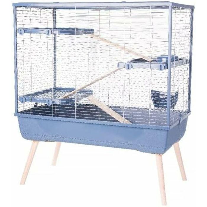 Zolux ZOL1694213720430 Jaula elevada Neolife 3 niveles para roedores y conejos, 99 x 54 x 114 cm, Azul 1