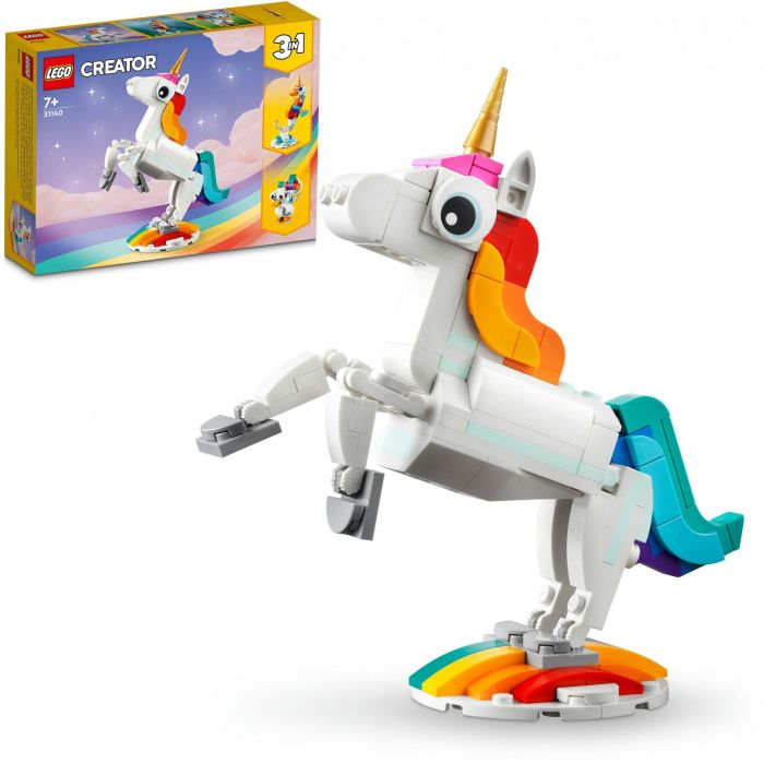 LEGO 31140 Unicornio Mágico Set Construcción Creator 3en1 Articulado Caballito de Mar Pavo Real +7 Años 12 LEGO 31140 Unicornio Mágico Set Construcción Creator 3en1 Articulado Caballito de Mar Pavo Real +7 Años 12