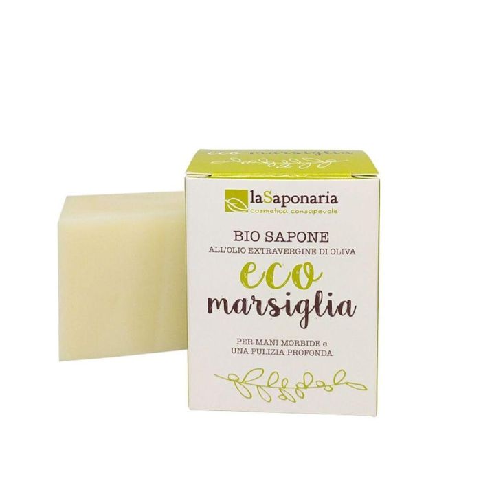 LA SAPONARIA Jabón de Marsella para ropa en pastilla 200g, con Coco, Oliva y Árbol de Té. Vegano. Lavado a mano, prendas delicadas