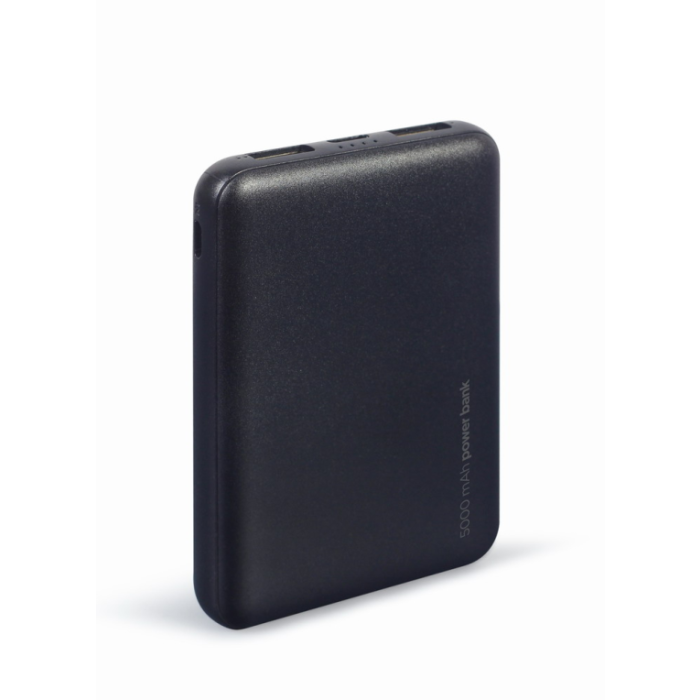 Gembird PB05-02 Batería externa portátil 5000 mAh polímero de litio negro 12W con 2 USB-A y 1 USB-C
