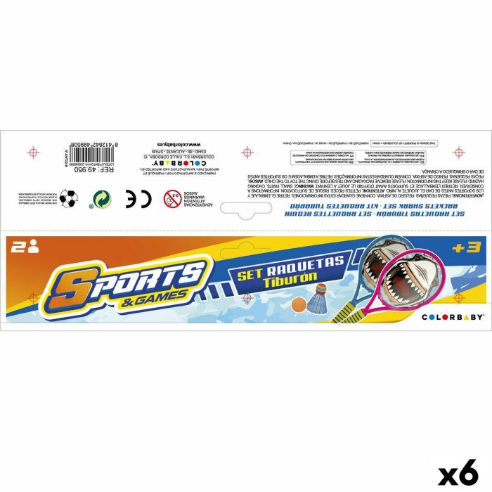 Juego de Raquetas Colorbaby 22 x 48 x 1,8 cm (6 Unidades) Juego de Raquetas Colorbaby 22 x 48 x 1,8 cm (6 Unidades)