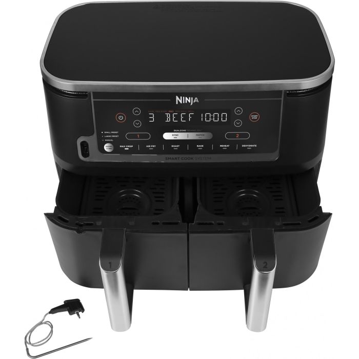 Ninja AF451EU Freidora de Aire Caliente 9.5L Doble Zona Negra, Táctil, Funciones Asar, Hornear y Freír 2 Ninja AF451EU Freidora de Aire Caliente 9.5L Doble Zona Negra, Táctil, Funciones Asar, Hornear y Freír 2