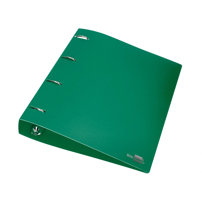 Liderpapel Carpeta 4 Anillas 40 mm Polipropileno DIN A4 Verde Translucido 6
