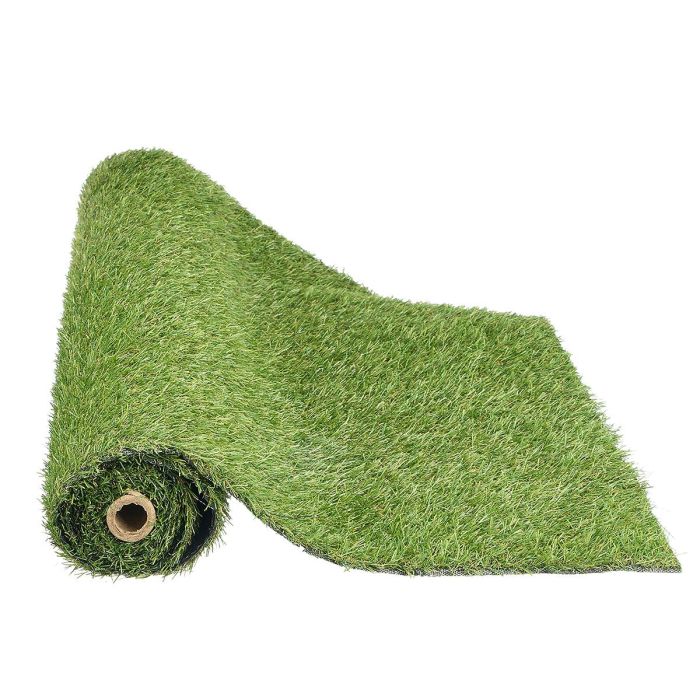 Ibergarden Rollo de Césped Artificial 1 x 3 m, 18 mm de Altura, Verde, Material Plástico PP PE para Exteriores (Set de 7)