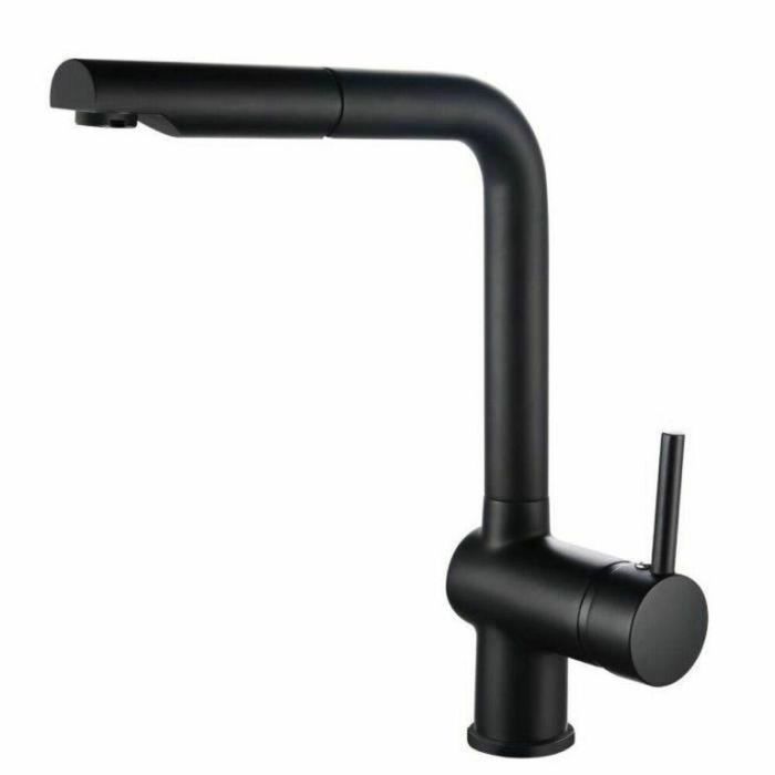 Edouard Rousseau Grifo de Cocina Mezclador Matsouko - Con Ducha de Mano Extraíble, Ahorro de Agua, Cuerpo Latón, Cartucho Cerámico Ø40mm, Negro Edouard Rousseau Grifo de Cocina Mezclador Matsouko - Con Ducha de Mano Extraíble, Ahorro de Agua, Cuerpo Latón, Cartucho Cerámico Ø40mm, Negro