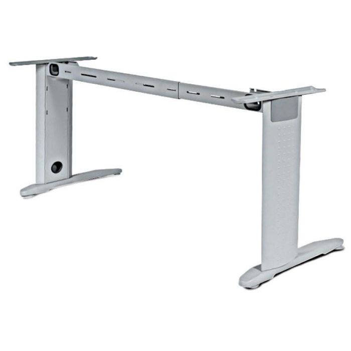 COMPLEMENTOS ORGANITA Bastidor Simple para Mesa Oficina 2 Patas Regulables en Altura, Barra Extensible 1200-1800mm Aluminio RAL 9006