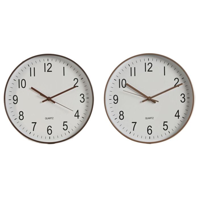 Reloj Pared Basicos DKD Home Decor Natural Blanco 4 x 30 x 30 cm (2 Unidades) Reloj Pared Basicos DKD Home Decor Natural Blanco 4 x 30 x 30 cm (2 Unidades)