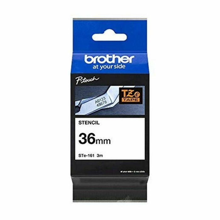 Cinta Laminada para Rotuladoras Brother STE-161 Negro Negro/Blanco 36 mm x 3 m 3