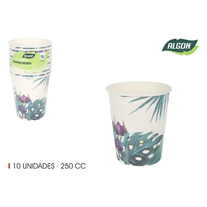Vaso de Cartón Tropic 250 cc - Pack de 10 - Algon (24 Unidades) Vaso de Cartón Tropic 250 cc - Pack de 10 - Algon (24 Unidades)