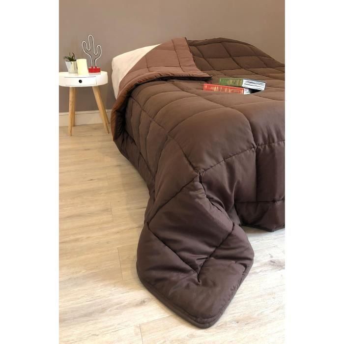 Edredón de microfibra 400g / m² CALGARY Choco & Moka 200x200cm 3 Edredón de microfibra 400g / m² CALGARY Choco & Moka 200x200cm 3