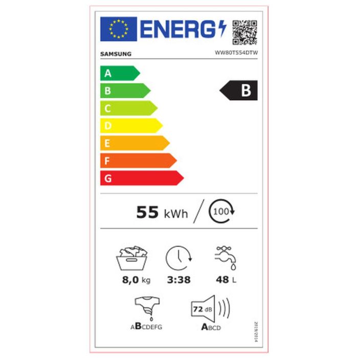 Lavadora Samsung WW80T554DTW 60 cm 1400 rpm 8 kg 1 Lavadora Samsung WW80T554DTW 60 cm 1400 rpm 8 kg 1