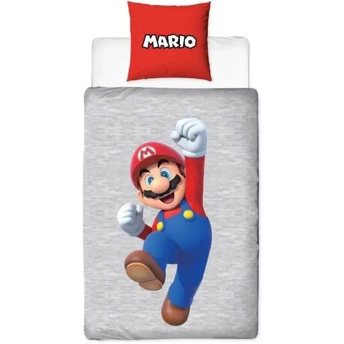 Mario Bros Juego de Cama Reversible Mario y Luigi Microfibra Funda Nórdica 140x200 cm Funda Almohada 63x63 cm 5
